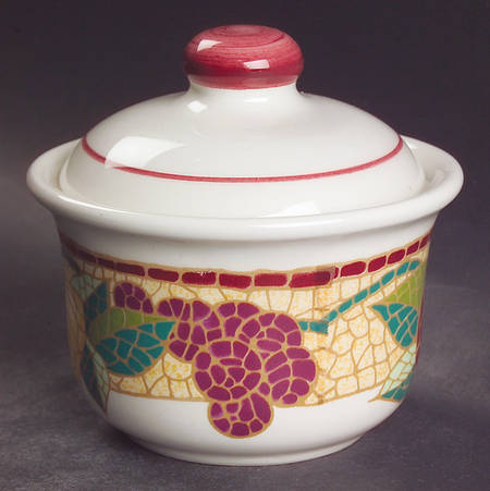 Mosaic Fruit Sugar Bowl & Lid