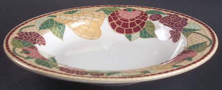 Mosaic Fruit Large Rim Soup Bowl