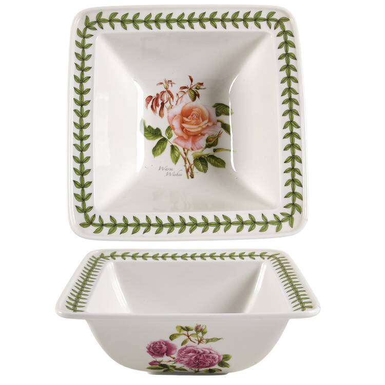 Botanic Roses 8" Square Bowl