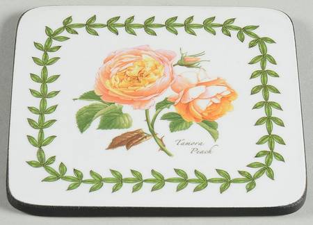 Botanic Roses Square Corkback Coaster