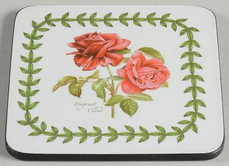 Botanic Roses Square Corkback Coaster