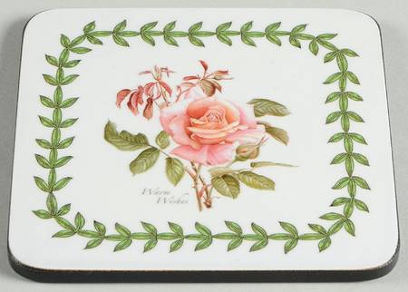 Botanic Roses Square Corkback Coaster