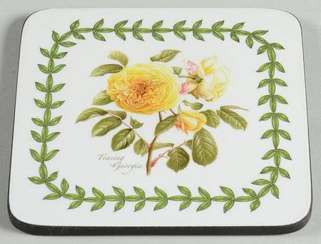 Botanic Roses Square Corkback Coaster