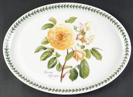 Botanic Roses 14" Oval Steak Platter