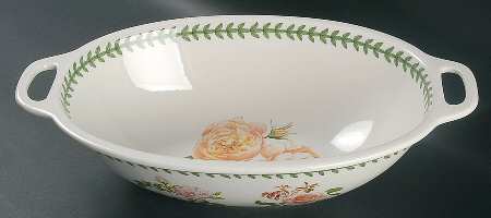 Botanic Roses 15" Oval Handled Bowl