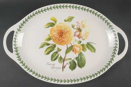 Botanic Roses 18" Oval Handled Platter