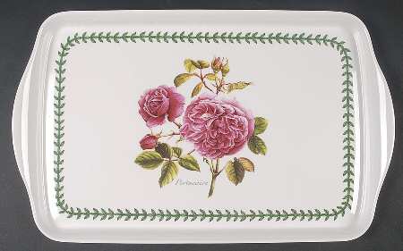 Botanic Roses 15" Handled Lap Rectangular Melamine Tray by Portmeirion