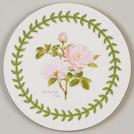Botanic Roses Cork Back Round Coaster