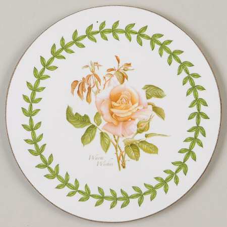 Botanic Roses Cork Back Round Coaster