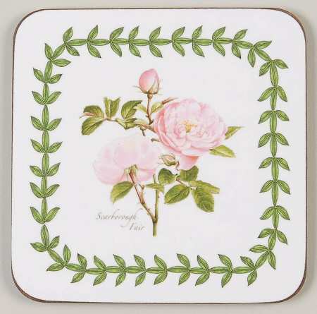 Botanic Roses Square Corkback Coaster