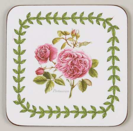 Botanic Roses Square Corkback Coaster
