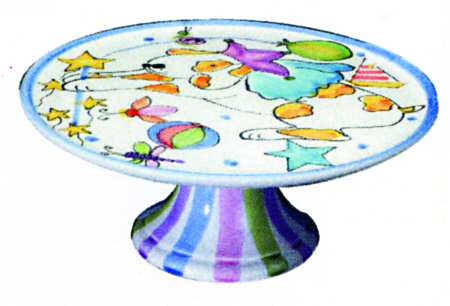 Backyard Circus Footed Cake Plate