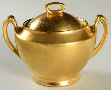 Encrusted Honeysuckle Sugar Bowl & Lid