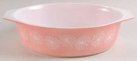 Pink Daisy 2.5 Quart Oval Covered Casserole No Lid