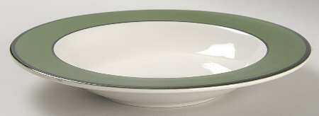 Spa Olive Green Rim Soup Bowl