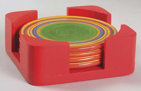 Santa Fe Coaster - Set of 4 with Holder