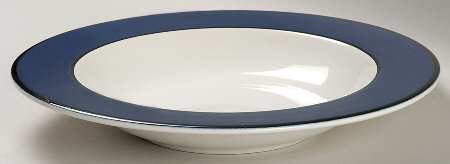 Spa Blueberry (Black Trim) Rim Soup Bowl