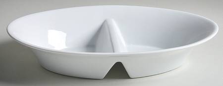 Great White Collection (Rim Shape) 14" Oval Divided Vegetable Bowl