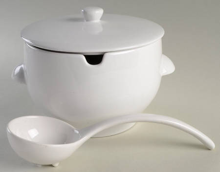 Great White Collection (Rim Shape) Tureen & Lid w/Ladle