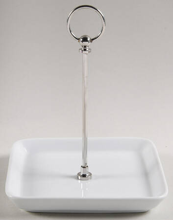 Great White Collection (Rim Shape) Handled Tray for 8 PC Condiment Set