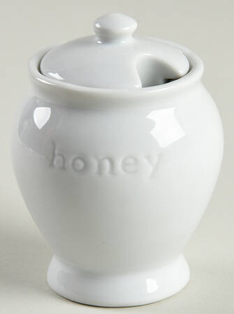 Great White Collection (Rim Shape) Honey Pot & Lid