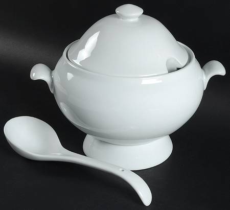 Great White Collection (Rim Shape) Tureen & Lid w/Ladle