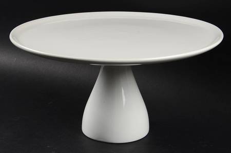 Great White Collection (Rim Shape) 12" Diameter Pedestal Cake Stand