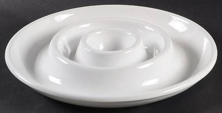 Great White Collection (Rim Shape) 1 Piece Double Chip & Dip