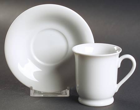 PB White Footed Demitasse Cup & Saucer Set