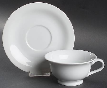 PB White Footed Cup & Saucer Set