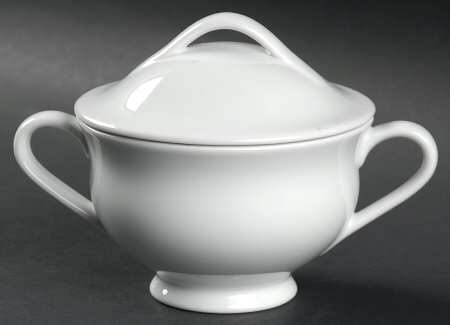 PB White Sugar Bowl & Lid