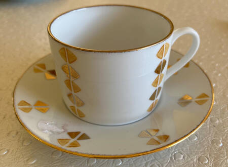 Trocadero Yellow Flat Cup & Saucer Set