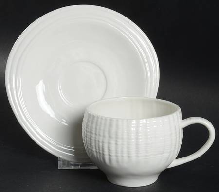 Seascapes Pearl Flat Cup & Saucer Set
