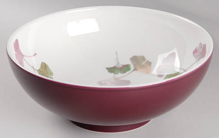 Ginkgo Purple 9" Footed Bowl by Portmeirion