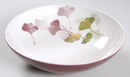 Ginkgo Purple 8" Footed Bowl
