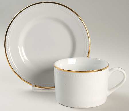 Gold Line Flat Cup & Saucer Set