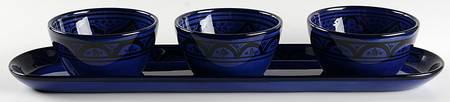Kasara Condiment Set-3 Open Bowls & Tray