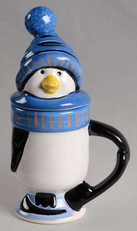Penguin Skate Figural Mug & Lid
