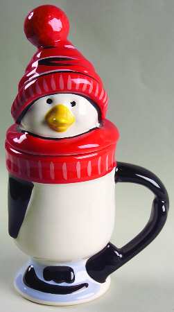 Penguin Skate Figural Mug & Lid