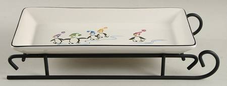 Penguin Skate Sled Server-11" Rectangular Tray W/Iron Sled Stand