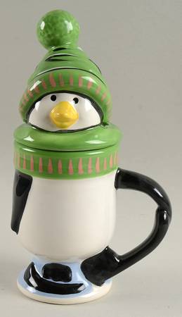 Penguin Skate Figural Mug & Lid