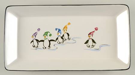 Penguin Skate Rectangular Tray 11"