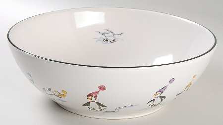 Penguin Skate 9" Round Vegetable Bowl