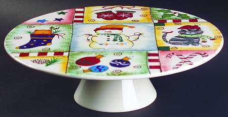 Holiday Magic 12" Diameter Pedestal Cake Stand