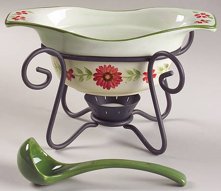 Daybreak Gravy Server & Ladle & Metal Stand