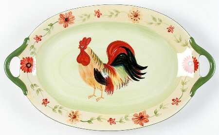 Daybreak 17" Oval Handled Platter by Pfaltzgraff