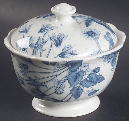 Botanic Blue Sugar Bowl & Lid