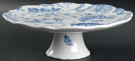 Botanic Blue 10" Diameter Pedestal Cake Stand