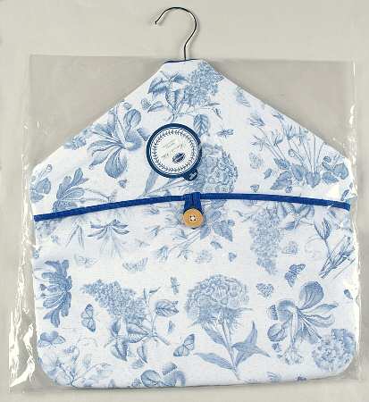 Botanic Blue Cloth Peg Bag W/Hanger