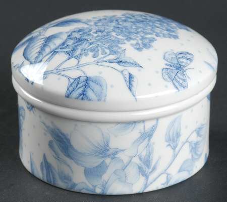 Botanic Blue 3" Round Box & Lid